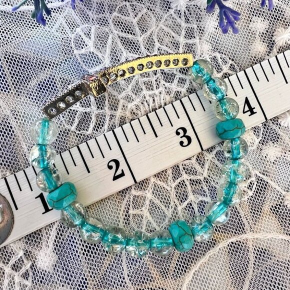 Pink Crystal Cross Stretch Bracelet - Picture 8 of 10